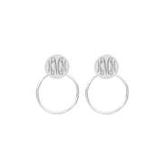 monogrammed door knocker earrings in silver