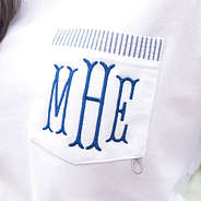 detailed pocket shot on monogrammed long sleeve fishing shirt