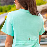 marleylilly logo on back of dockside shirt