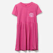 Monogrammed T-Shirt Dress in Hot Pink