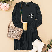black long sleeve t shirt dress ootd