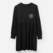 monogrammed t shirt dress long sleeve in black