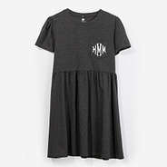 monogrammed t shirt dress in heathered charcoal