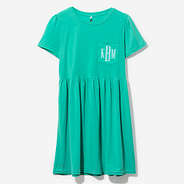 Monogrammed T-Shirt Dress in Teal