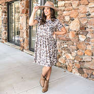 stone leopard t-shirt dress on peyton