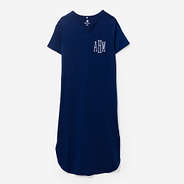 ​​monogrammed midi dress in navy