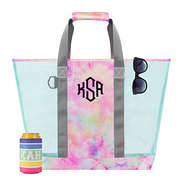 Monogrammed Mesh Beach Bag in Tie Dye