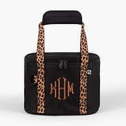 monogrammed mini small cooler in black leopard