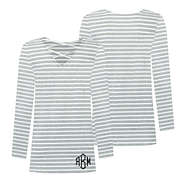 monogrammed criss cross tunic in gray