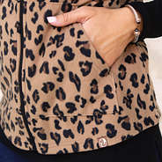 close up of pocket and branding