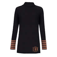 monogrammed layering turtleneck in black