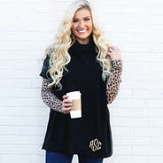 black cowl neck poncho