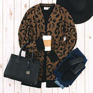 leopard cardigan ootd