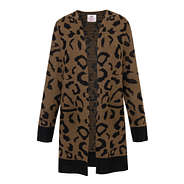 brown and black leopard cardigan