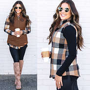 personalized hickory vests front and side with boots