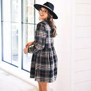 Monogrammed Plaid Dress