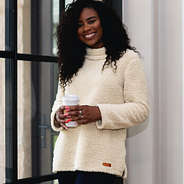 cozy teddy bear sweatshirt with coffee