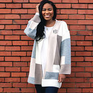 monogrammed grey audrey cardigan