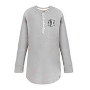 monogrammed boyfriend henley in grey