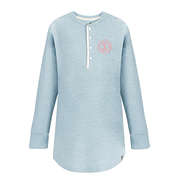 monogrammed boyfriend henley in blue