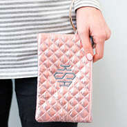 monogrammed rose gold wristlet with bangle ring