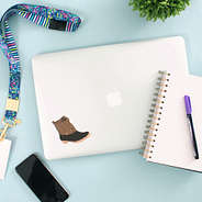 duck boot sticker on laptop