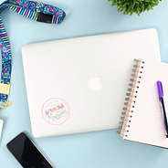 mountain sticker on laptop