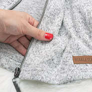 close up of heathered jacket fabric