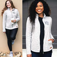 split image of heathered jacket