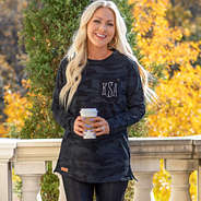 personalized sweatshirt in black camo fall