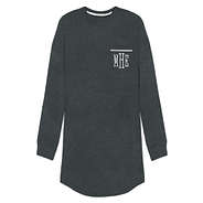 monogrammed long sleeve sleep tee in heathered black
