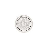 monogrammed rhinestone phone ring in silver