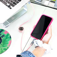 monogrammed retractable phone charger extendend