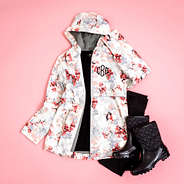 monogrammed floral rain jacket with rainboots