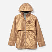 Monogrammed New England Rain Jacket in Gold Leopard