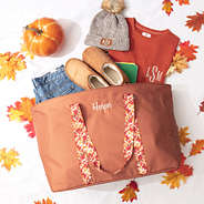 harvest floral extra large tote bag flatlay