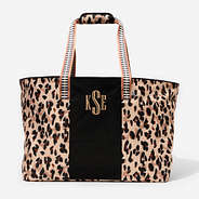 Monogrammed Extra Large Tote Bag in Classic Cheetah