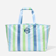 Monogrammed Extra Large Tote Bag in Ocean Stripes