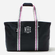 Monogrammed Extra Large Tote Bag in Black Spottie