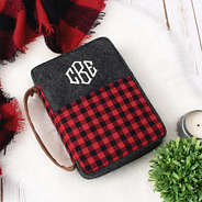 Buffalo plaid bible carrier plant fuzzy blanket