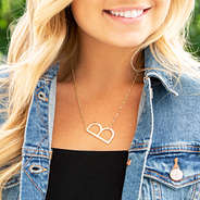 gold b single initial sideways necklace