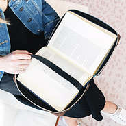 inside of hickory leopard bible carrier case