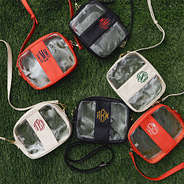 school color inspired clear stadium crossbody bag