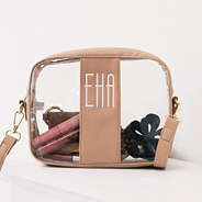 tan personalized clear stadium crossbody