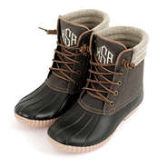 monogrammed waxed canvas duck boots