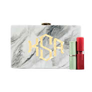 monogrammed box clutch