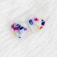 resin heart studs on faux fur