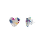 resin heart stud earrings