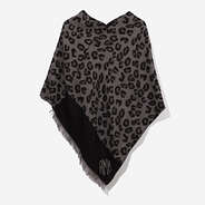 monogrammed leopard poncho in onyx leopard