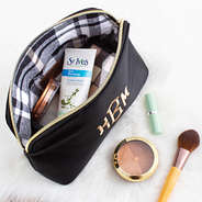 inside monogrammed nylon cosmetic case